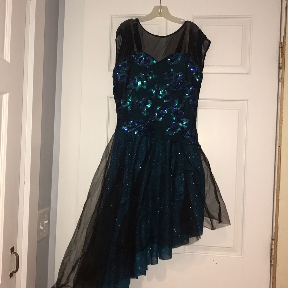 !black and turquoise ballet/lyrical costume!